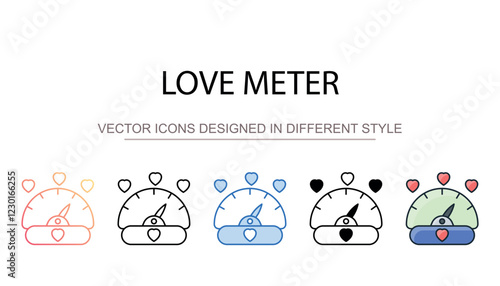 Love Meter icon design with white background stock illustration