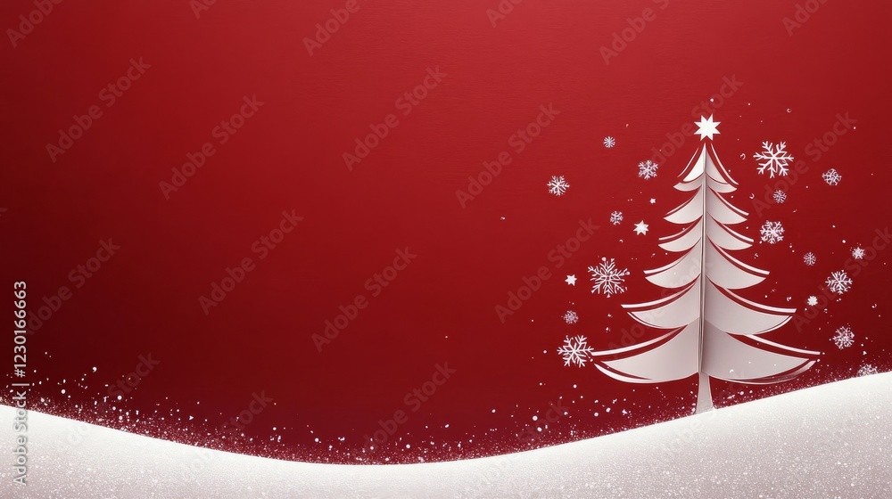 Cut Paper Christmas Tree Design for Holiday Videos Cut Paper Christmas Tree Design for Holiday Videos