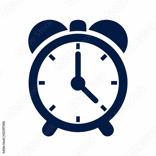 Simple Alarm Clock Vector Icon Design.
