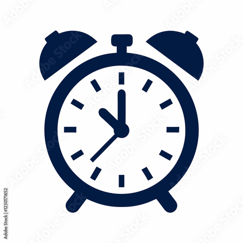 Simple Alarm Clock Vector Icon Design.