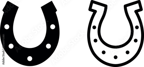 Horseshoe Vector Icon Set – Luck, Equestrian, and Symbolic Designs