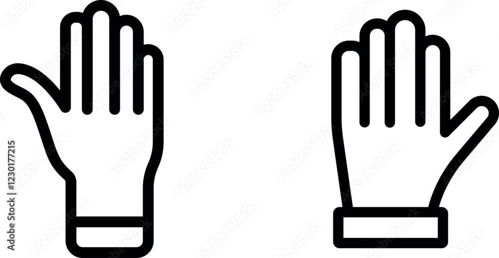 Rubber Glove Vector Icon Set – Protective, Cleaning, and Safety Gear Designs Rubber Glove Vector Icon Set – Protective, Cleaning, and Safety Gear Designs