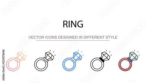 Ring icon design with white background stock illustration