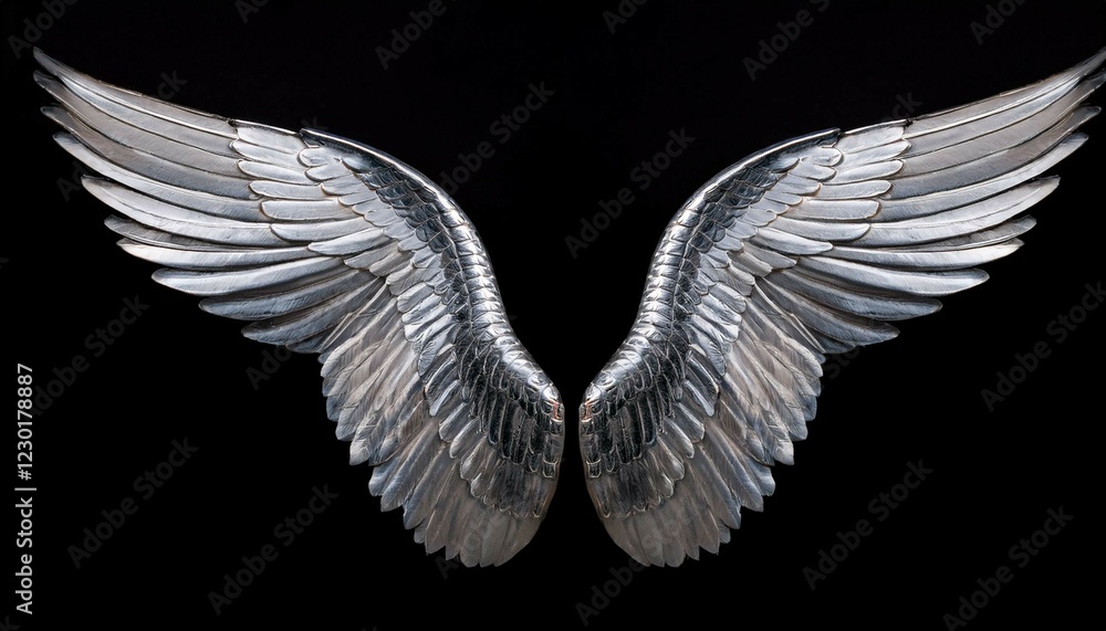 Fototapeta premium angel wings isolated on black