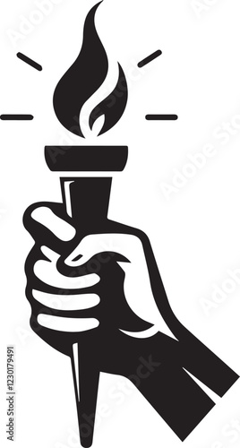 Man Holding Torch Vector silhouette