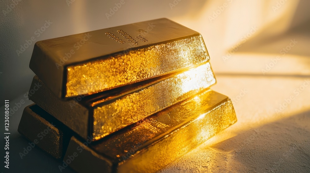 Glimmering Gold Bars Highlighting Wealth and Prosperity Glimmering Gold Bars Highlighting Wealth and Prosperity