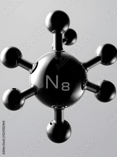 Nitrobenzene solvent molecule. 3D rendering. photo