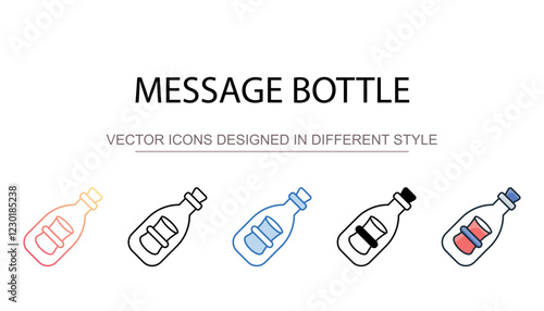 Message Bottle icon design with white background stock illustration