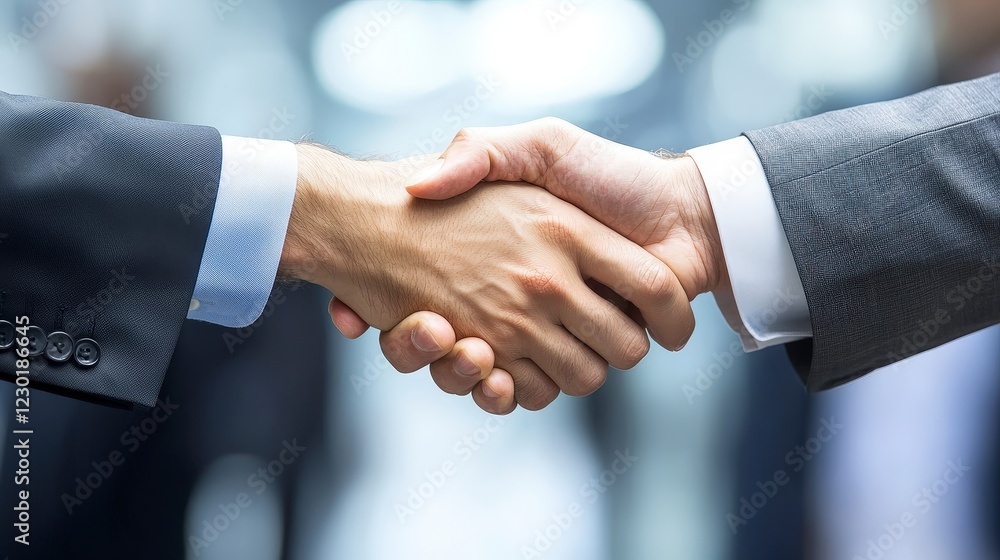 Successful Business Partnership Handshake in Professional Setting