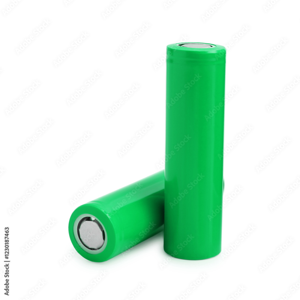 Green AA alkaline batteries isolated on white Green AA alkaline batteries isolated on white