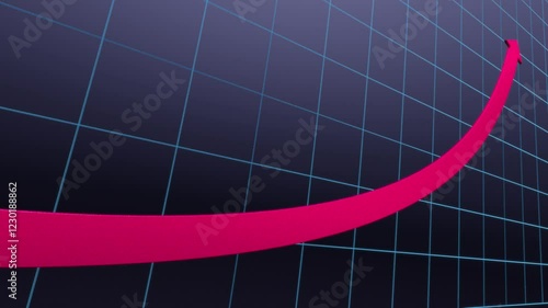 Curved Growth Chart: Arrow on Dark Grid