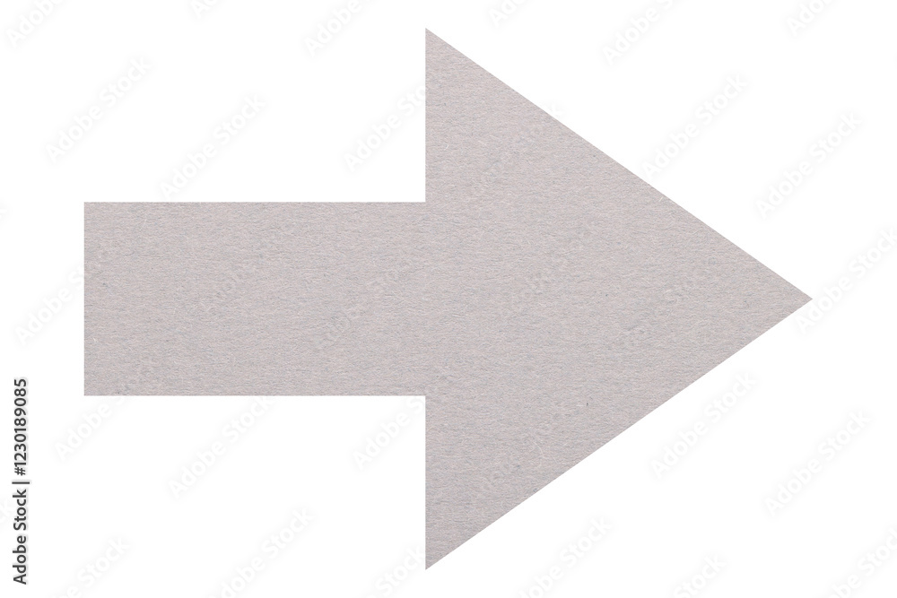 Fototapeta premium Arrow with texture of paper isolated on white