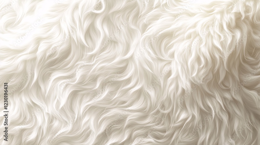 Obraz premium A vector illustration of a rugged mountain goat hide texture with thick, curly white fur.