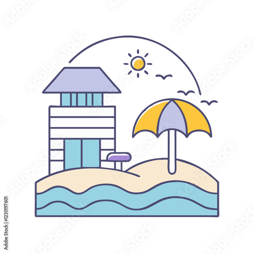 beachfront icon, beachfront vector illustration-simple illustration of beachfront, perfect for beachfront logos and icons