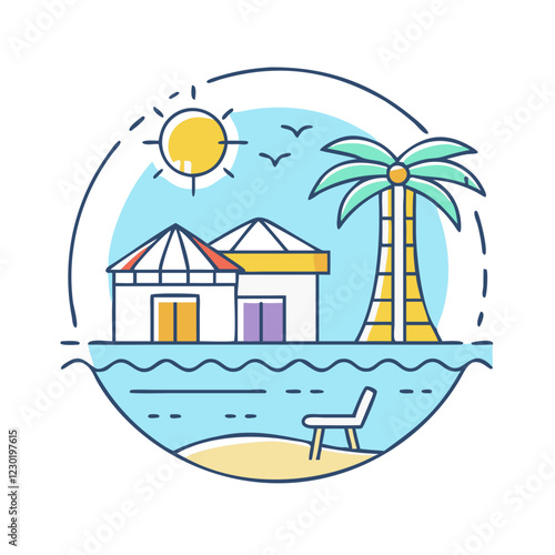 beachfront icon, beachfront vector illustration-simple illustration of beachfront, perfect for beachfront logos and icons