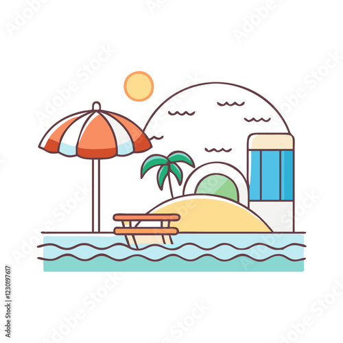 beachfront icon, beachfront vector illustration-simple illustration of beachfront, perfect for beachfront logos and icons
