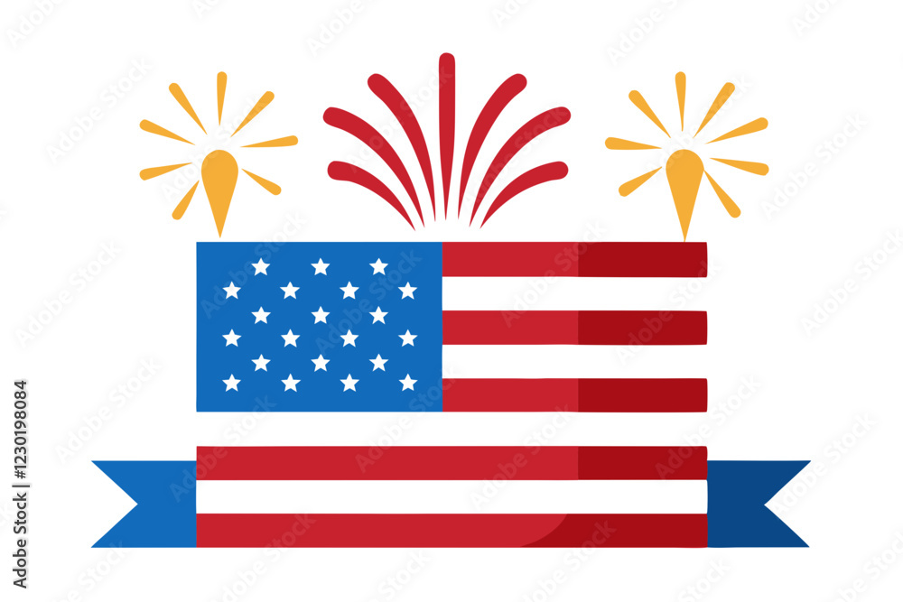 Naklejka premium 4th of july independence