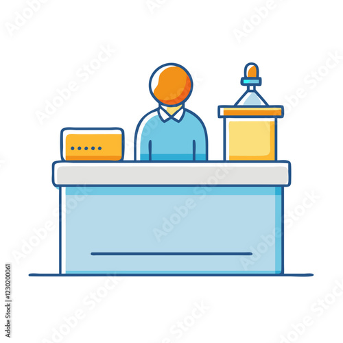 reception desk icon, reception desk vector illustration-simple illustration of reception desk, perfect for reception desk logos and icons