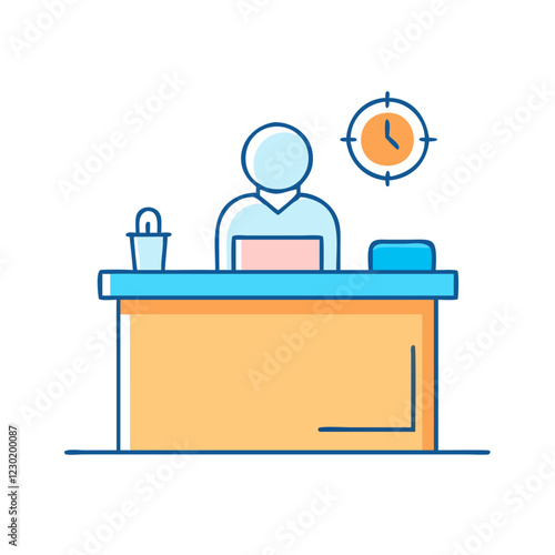 reception desk icon, reception desk vector illustration-simple illustration of reception desk, perfect for reception desk logos and icons