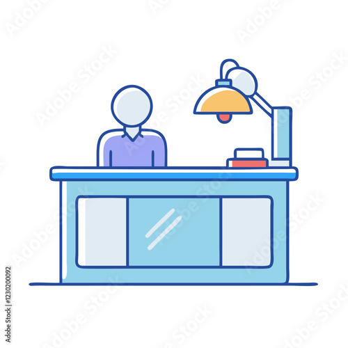 reception desk icon, reception desk vector illustration-simple illustration of reception desk, perfect for reception desk logos and icons