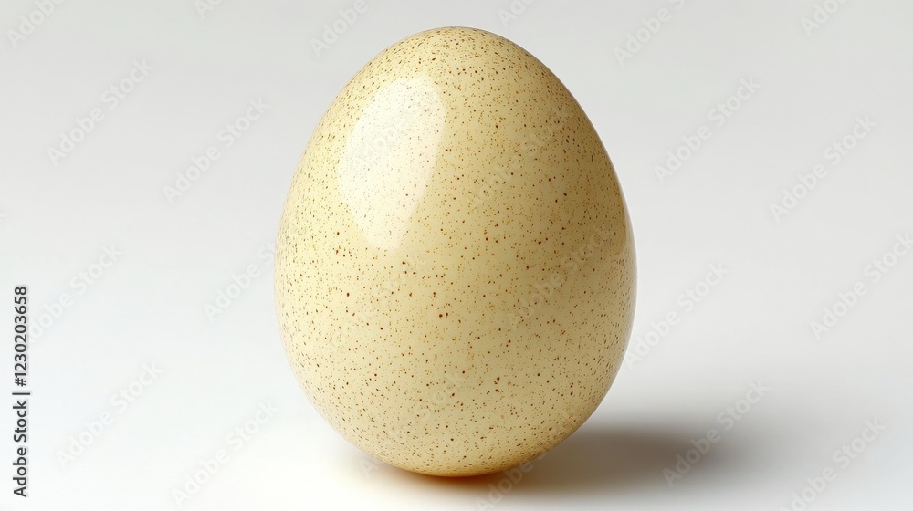 Smooth Textured Egg Isolated on White Background with Soft Shadows Smooth Textured Egg Isolated on White Background with Soft Shadows
