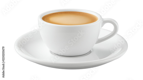 Wallpaper Mural Isolated White Cup of Coffee with Smooth Cream on a Saucer Torontodigital.ca