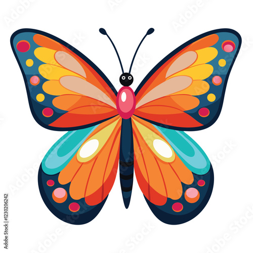 Cute beautiful color butterfly logo vector 27