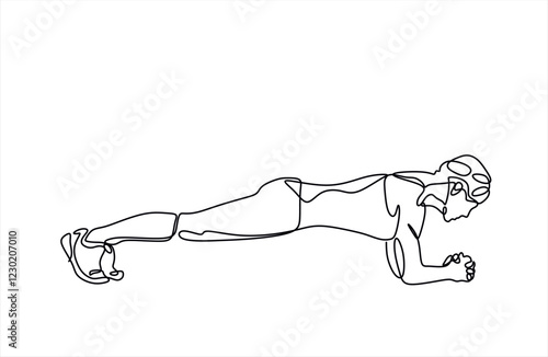 One continuous line drawing of Yoga activity vector illustration. Yoga are combines physical postures, breathing technique, meditation, and philosophical principles. Sport theme design vector concept
