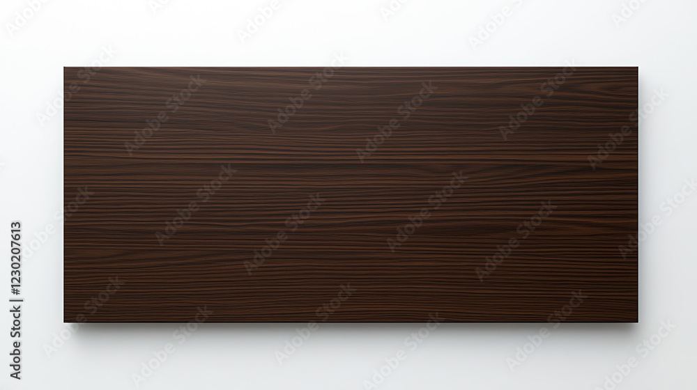 A smooth, polished dark wood surface with straight grains placed on a white backdrop top view showcasing modern luxury scifi tone splitcomplementary color scheme A smooth, polished dark wood surface with straight grains placed on a white backdrop top view showcasing modern luxury scifi tone splitcomplementary color scheme
