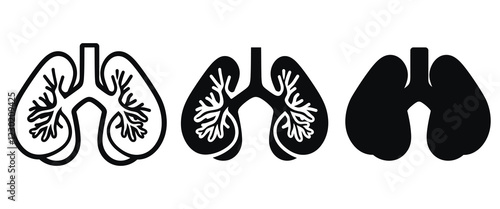 lungs line art icon silhouette vector illustration