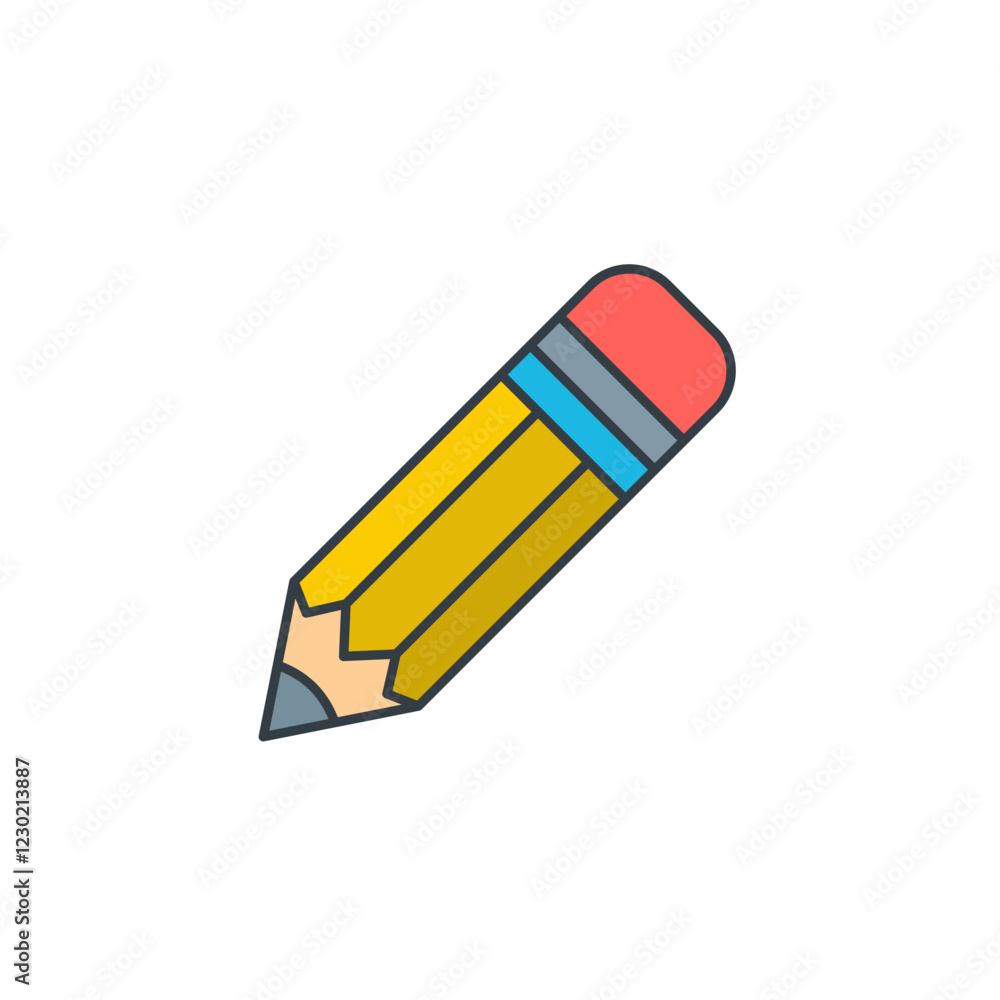 Pencil icon symbol vector illustration isolated on white background Pencil icon symbol vector illustration isolated on white background