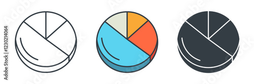 Pie Chart icon symbol vector illustration isolated on white background