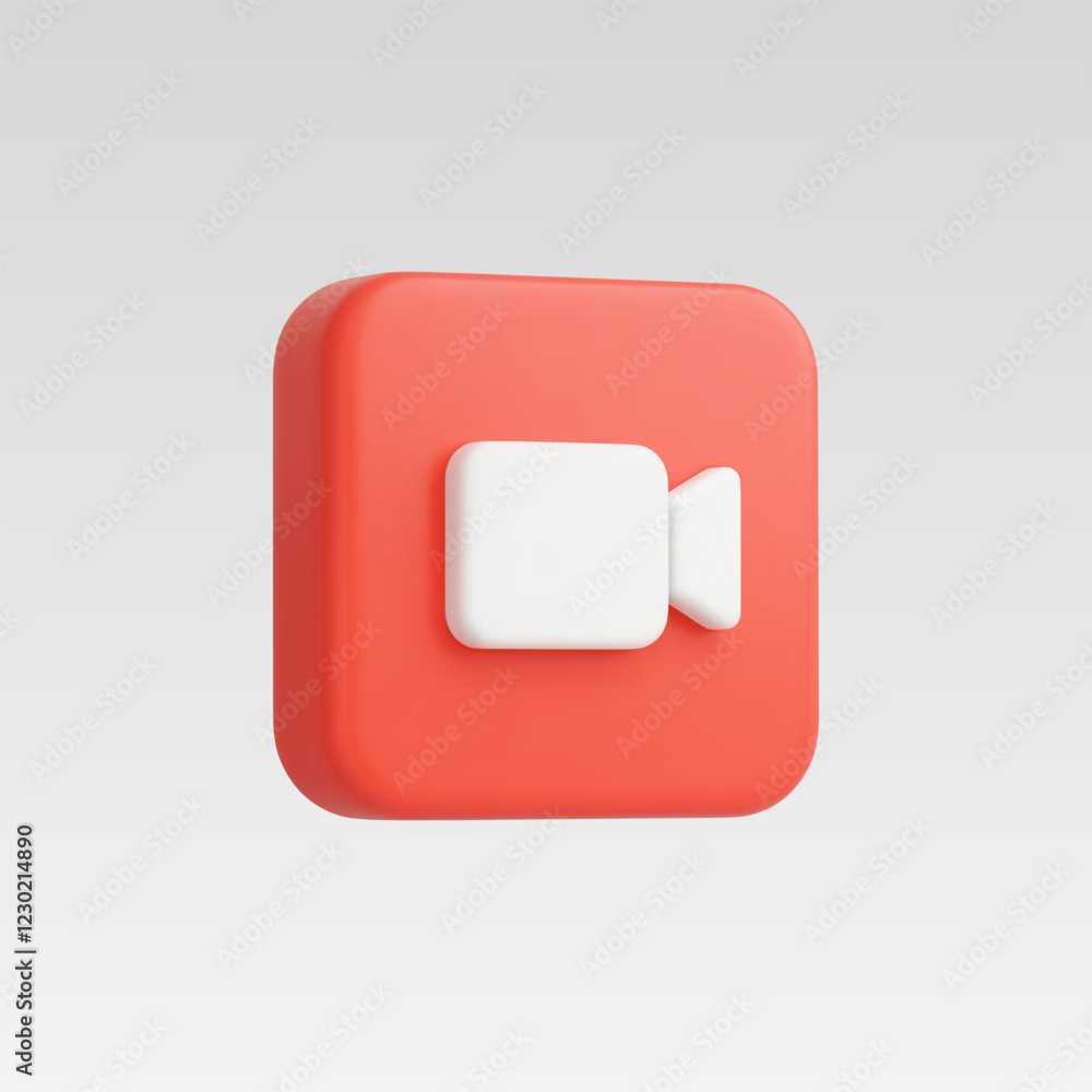 Naklejka premium 3d Realistic Video Camera icon vector illustration