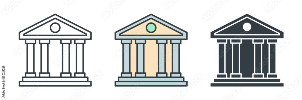 Bank Building icon symbol vector illustration isolated on white background Bank Building icon symbol vector illustration isolated on white background