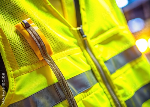 Wallpaper Mural High-Visibility Safety Vest: A Detailed Close-Up Stock Photo Torontodigital.ca