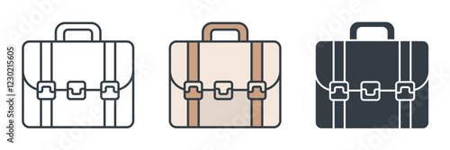 Briefcase icon symbol vector illustration isolated on white background