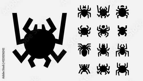 Spider Silhouette Solid Icons
