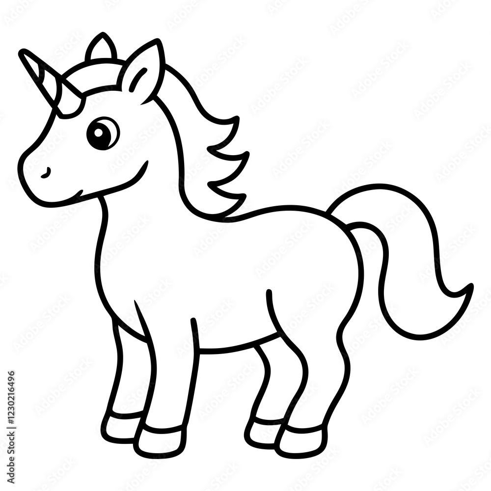 Cute Black Vector Unicorn Line Art Black Vector Silhouette Cartoon Illustration Cute Black Vector Unicorn Line Art Black Vector Silhouette Cartoon Illustration