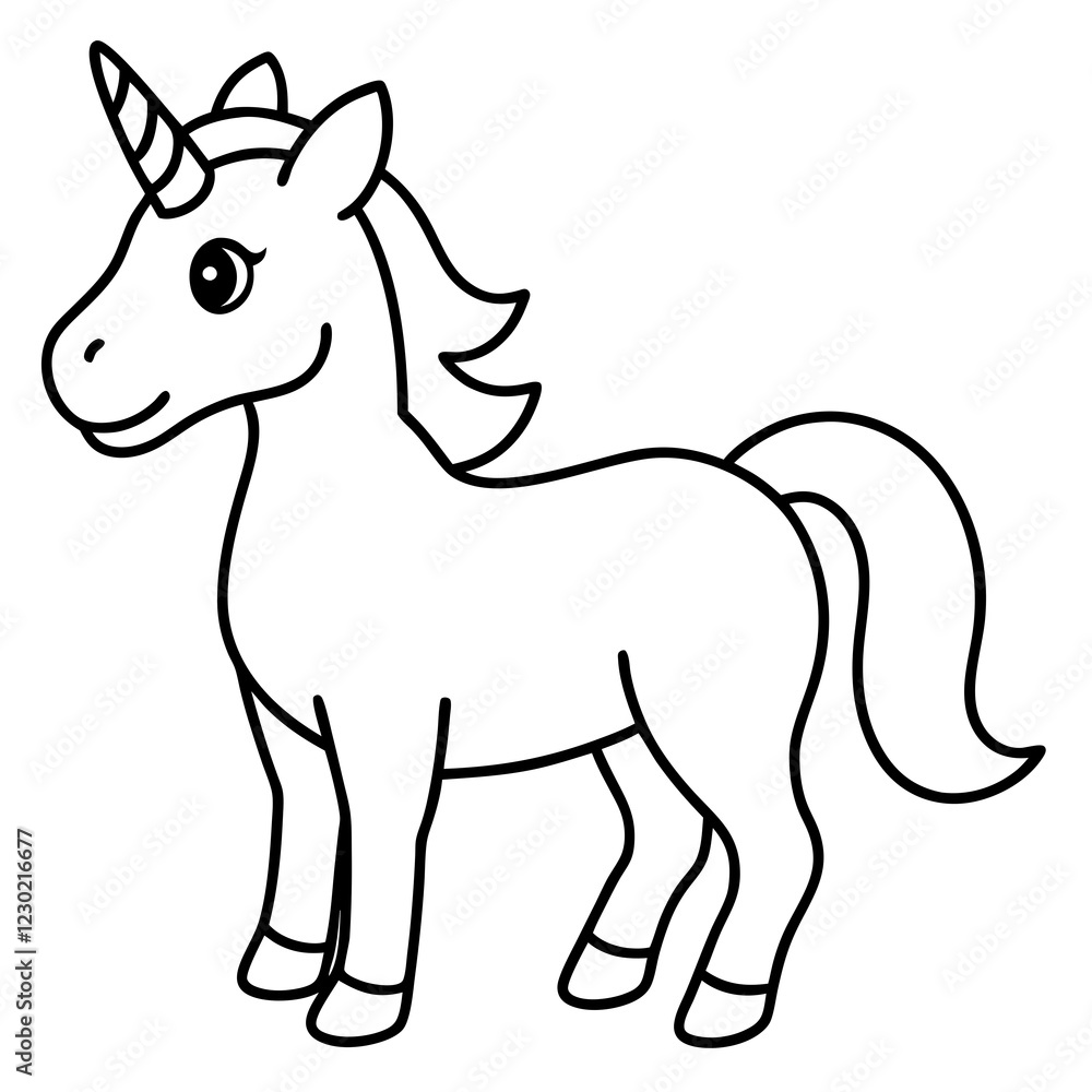 Cute Black Vector Unicorn Line Art Black Vector Silhouette Cartoon Illustration Cute Black Vector Unicorn Line Art Black Vector Silhouette Cartoon Illustration