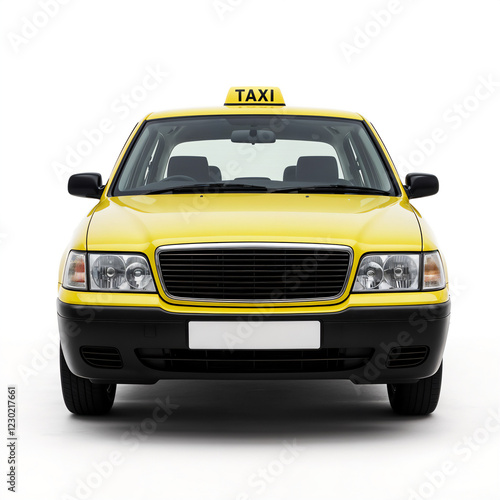 taxi on white background