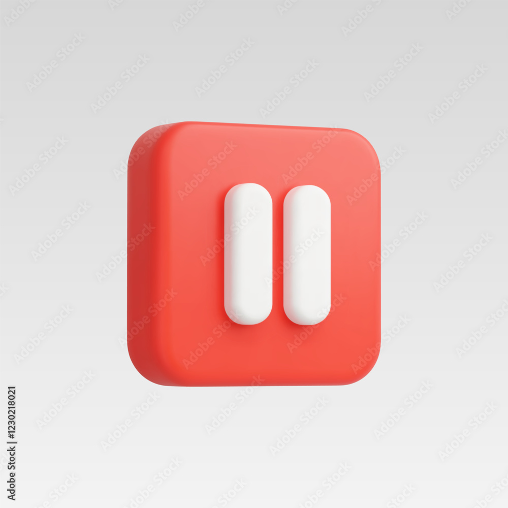 3d Realistic Pause Icon vector illustration 3d Realistic Pause Icon vector illustration