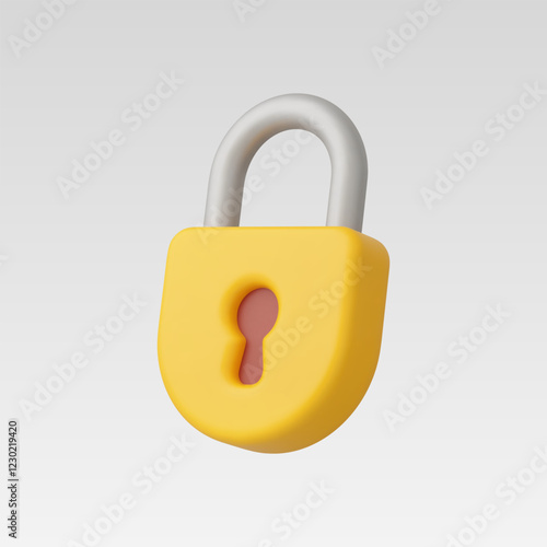 3d Realistic Locked Padlock vector illustration