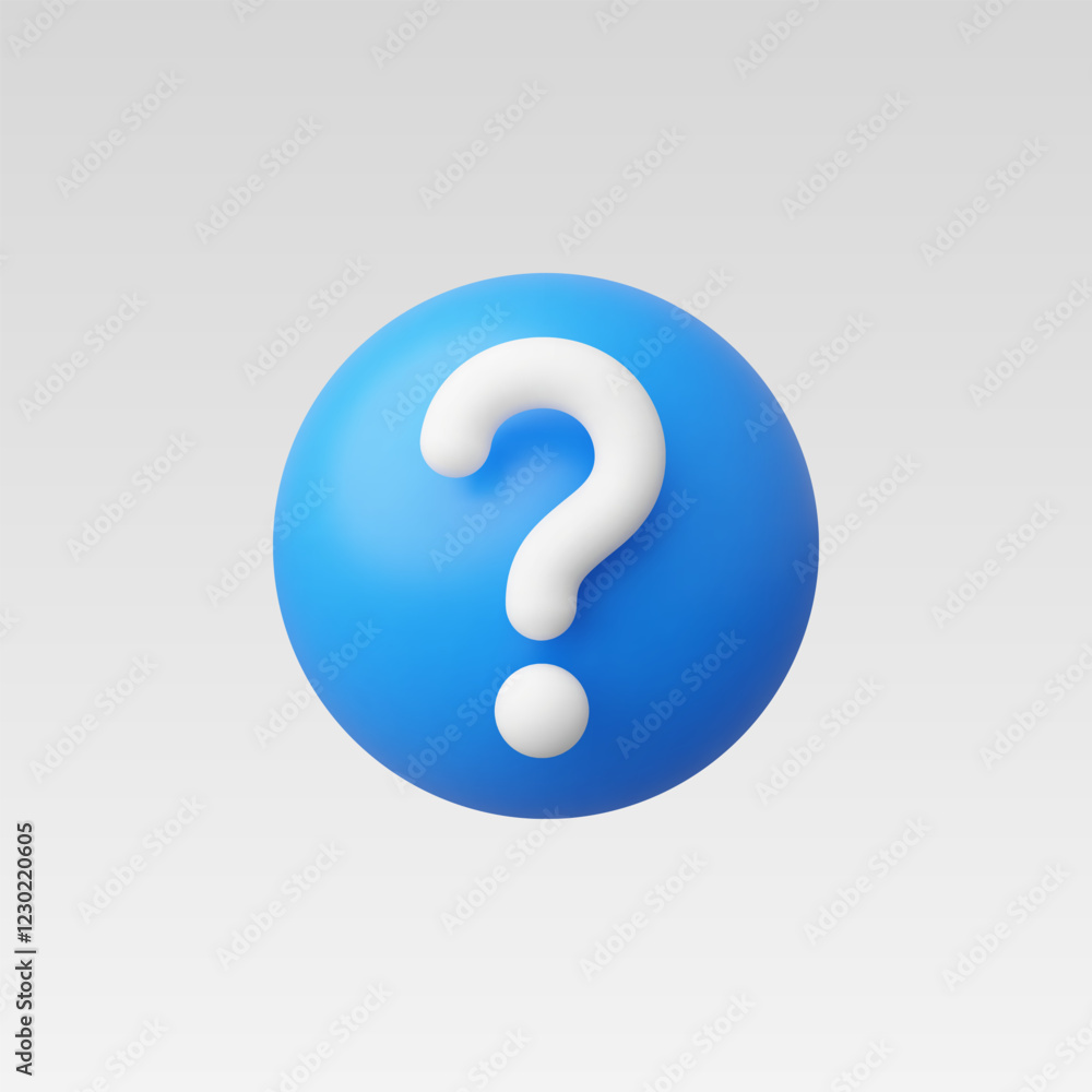 3d Realistic Question mark vector Illustration 3d Realistic Question mark vector Illustration