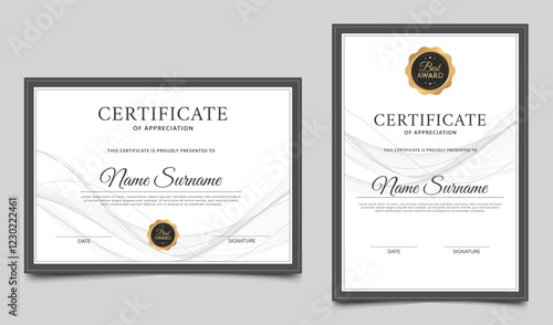 Certificate of appreciation layout design. Clean certificate border template. Vector