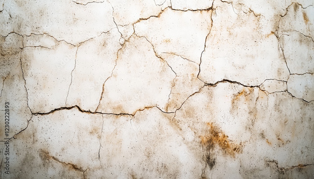 Fototapeta premium Cracked and stained white wall texture background