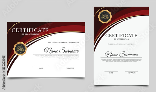 Certificate of appreciation border template. Modern certificate layout design for diploma, award and business. Vector