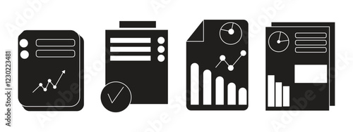 report, business checklist, setting progress management project goals, eps 10 on white background