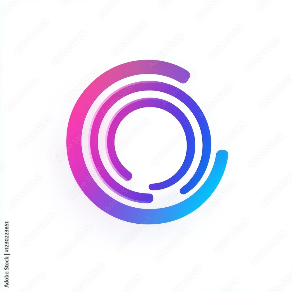 Colorful gradient circular motion logo design on white background Colorful gradient circular motion logo design on white background