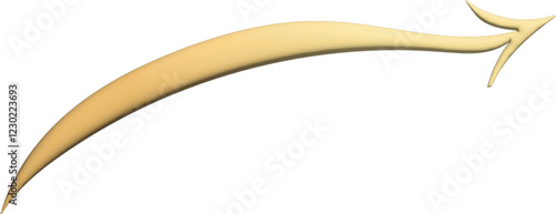 This is a smooth, beige 3D arrow with a sleek and dynamic curved design, pointing upward. The arrow has a modern and futuristic look, making it ideal for business, finance, and growth-related concepts