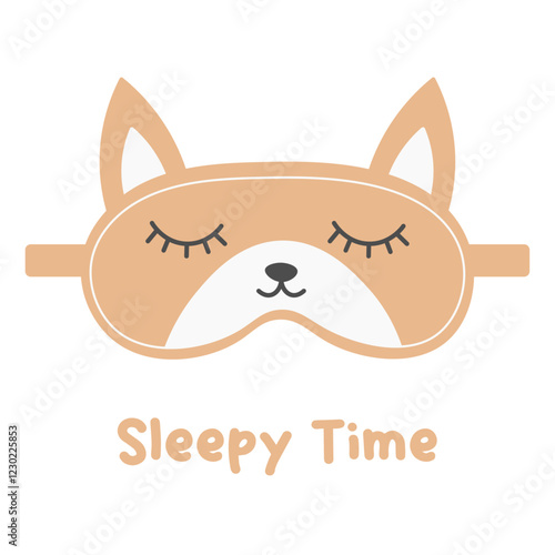 Cute sleep mask. Eye mask. Accessory for night relaxation. Vector flat illustration